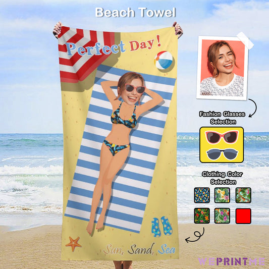 Custom Face Enjoy Summer Beach Towel-WEPRINTME-1