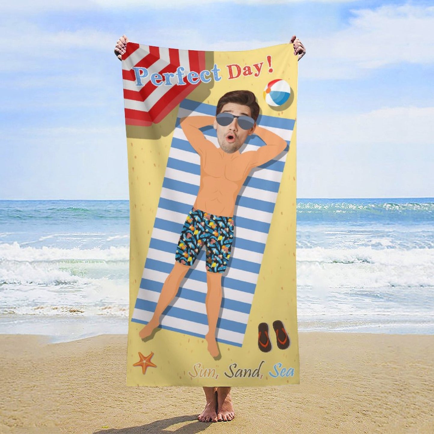 Custom Face Enjoy Summer Beach Towel-WEPRINTME-10