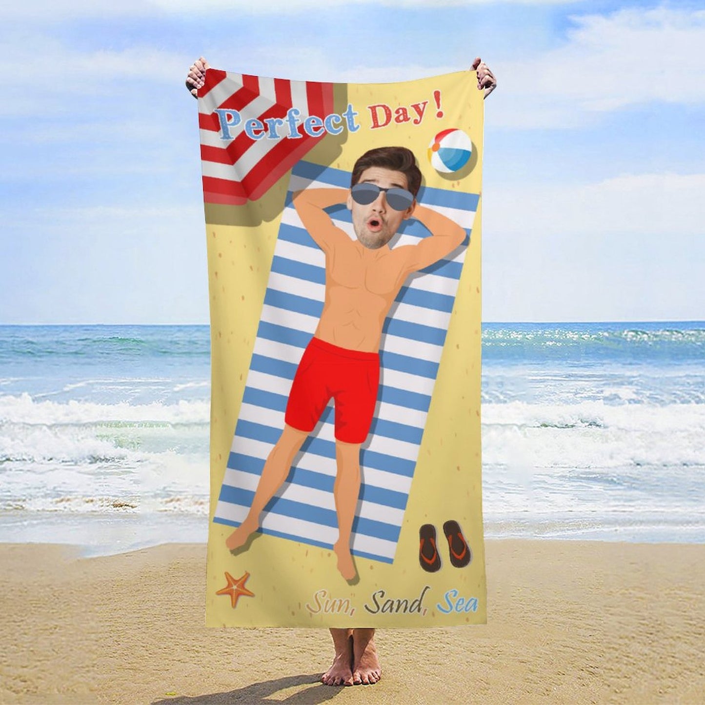 Custom Face Enjoy Summer Beach Towel-WEPRINTME-12