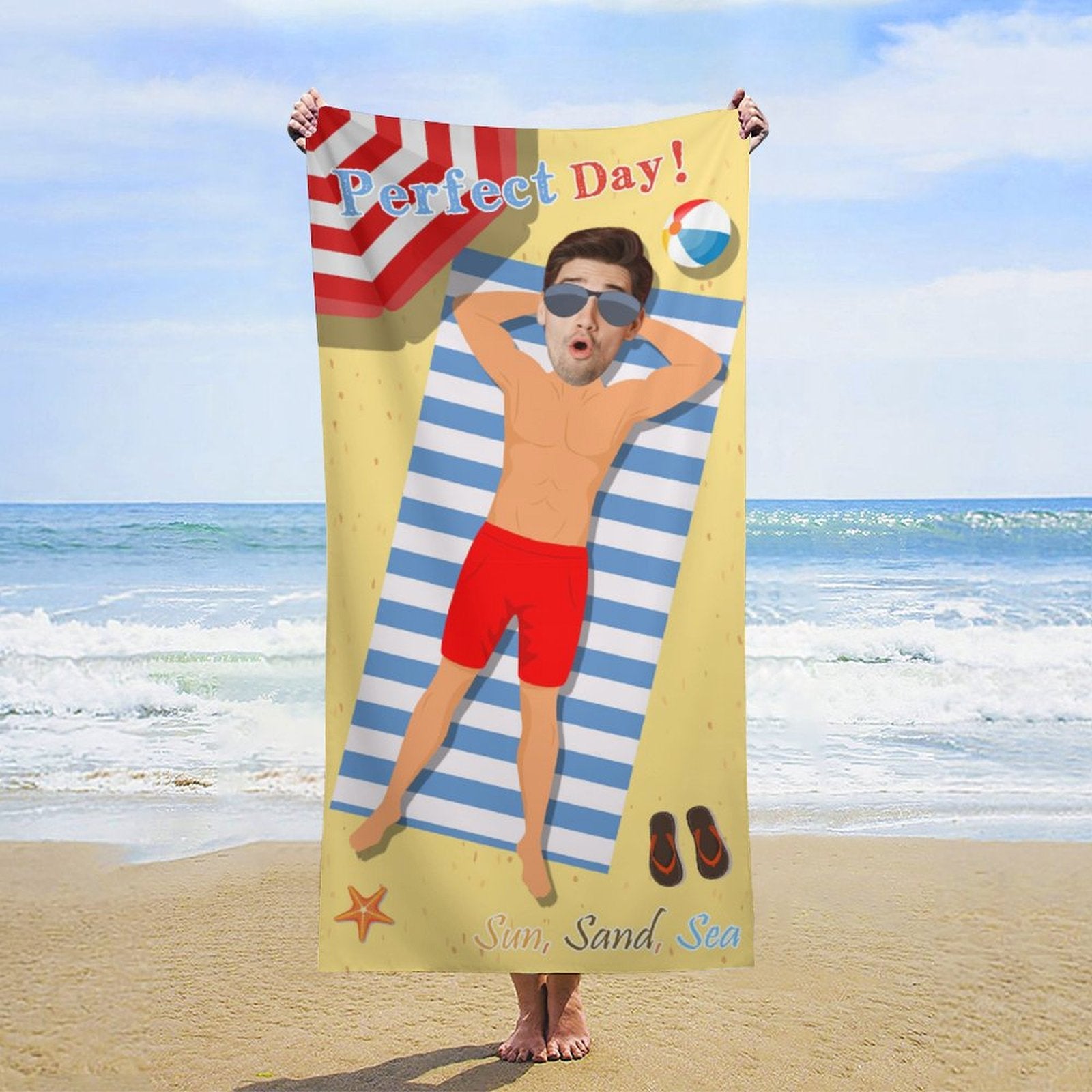 Custom Face Enjoy Summer Beach Towel-WEPRINTME-12