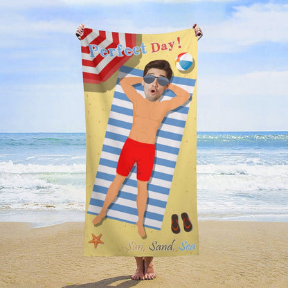 Custom Face Enjoy Summer Beach Towel-WEPRINTME-12