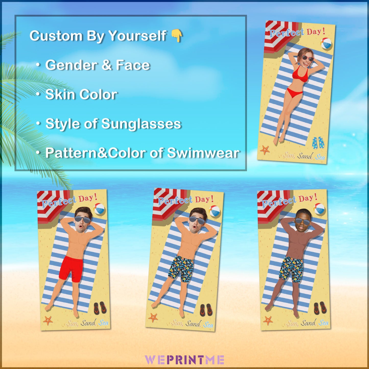 Custom Face Enjoy Summer Beach Towel-WEPRINTME-2