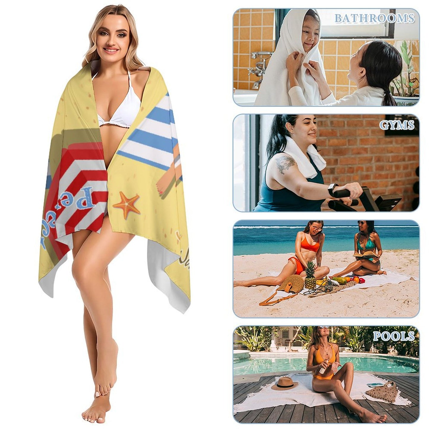 Custom Face Enjoy Summer Beach Towel-WEPRINTME-4