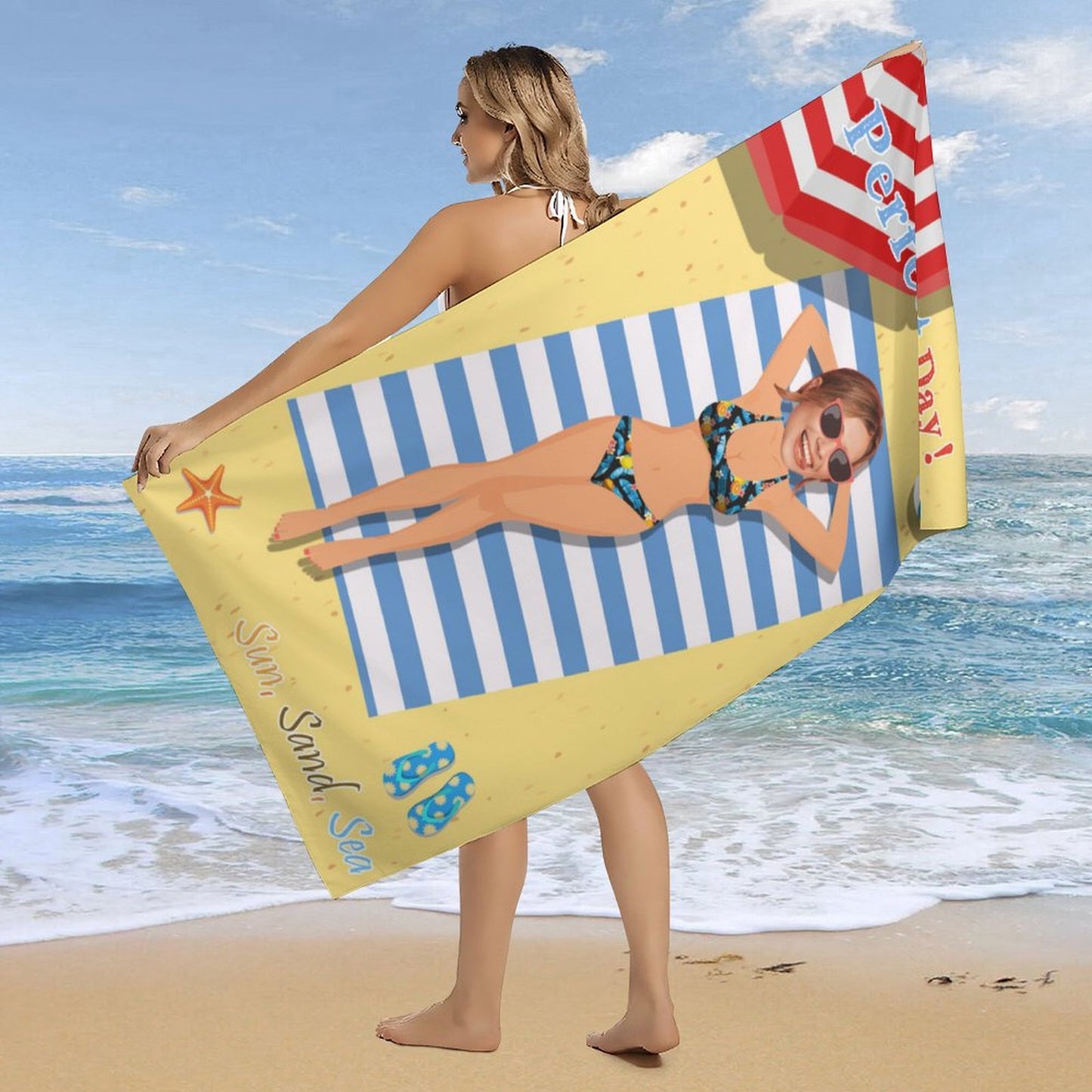 Custom Face Enjoy Summer Beach Towel-WEPRINTME-6