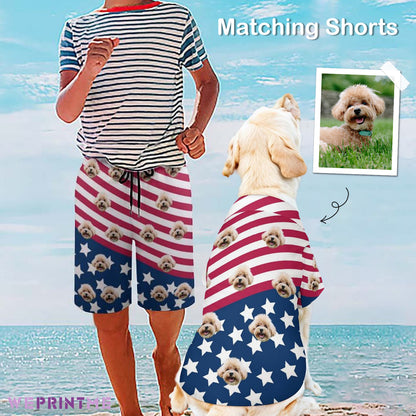 Custom Face Flag Kids Shorts Matching Pet Shirts-WEPRINTME-21
