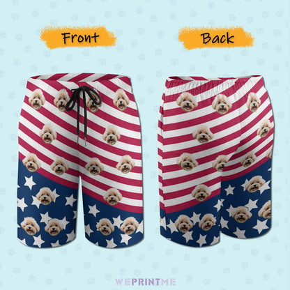 Custom Face Flag Kids Shorts Matching Pet Shirts-WEPRINTME-22