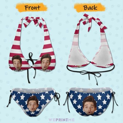 Custom Face Flag Plus Size Swimwear-WEPRINTME-4