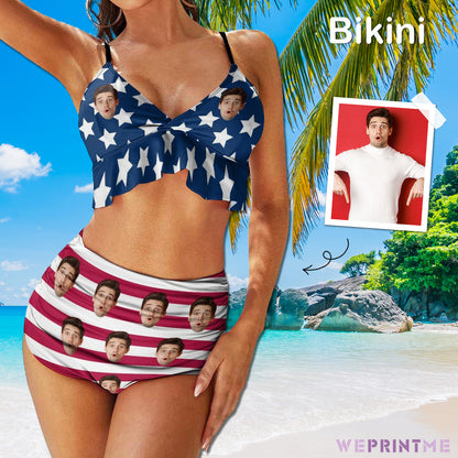 Custom Face Flag Ruffled Bikini-WEPRINTME-2