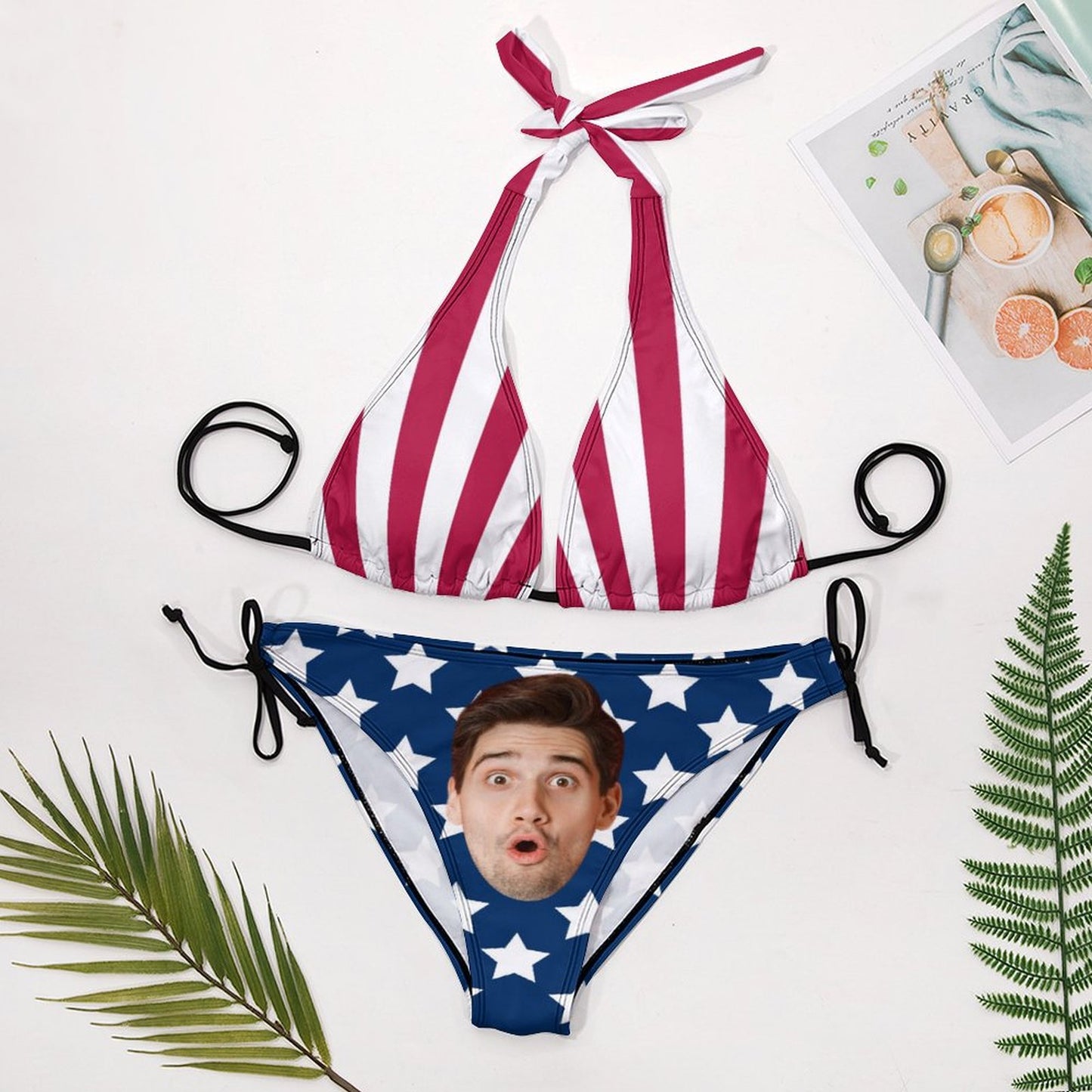 Custom Face Flag String Bikini-WEPRINTME-17