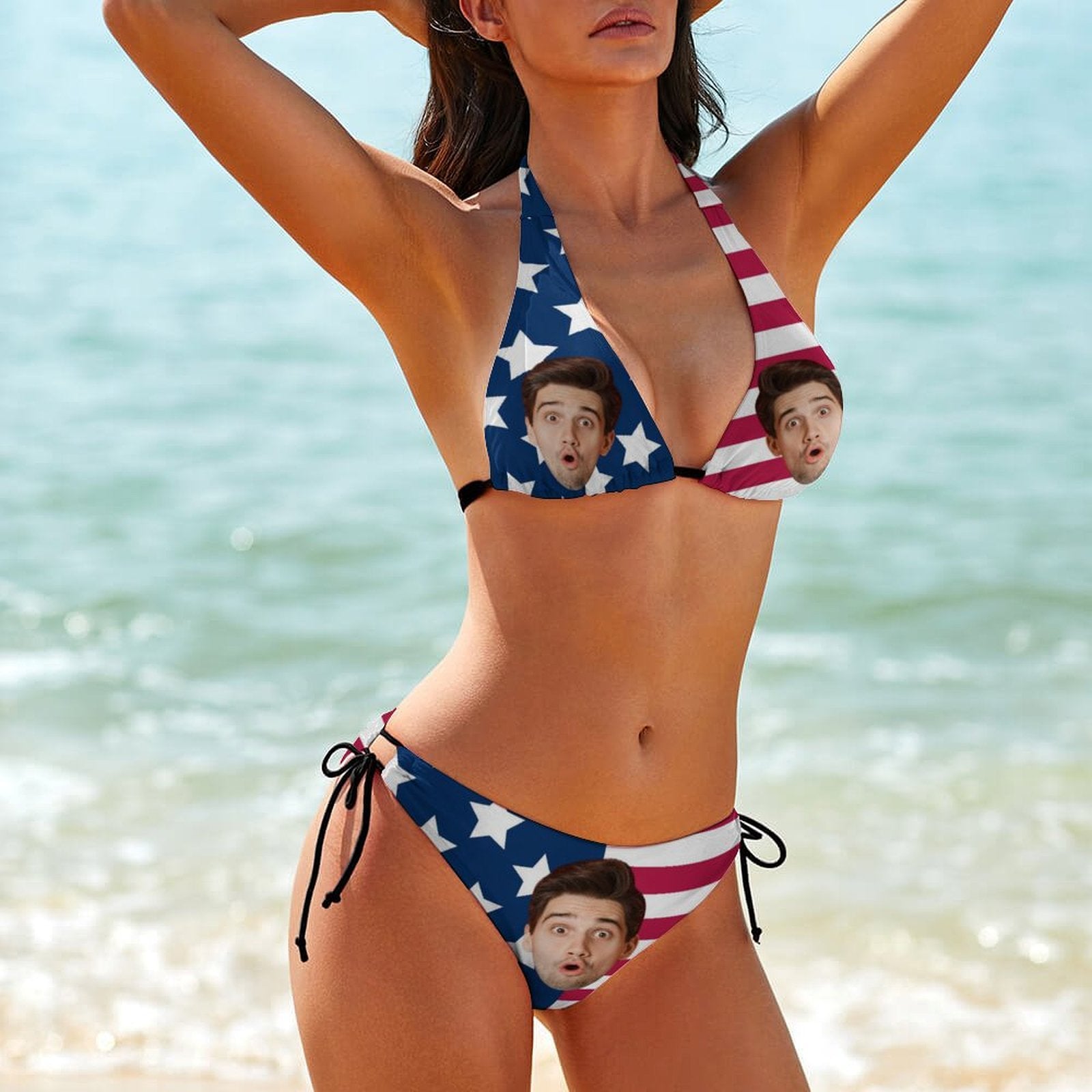 Custom Face Flag String Bikini-WEPRINTME-5
