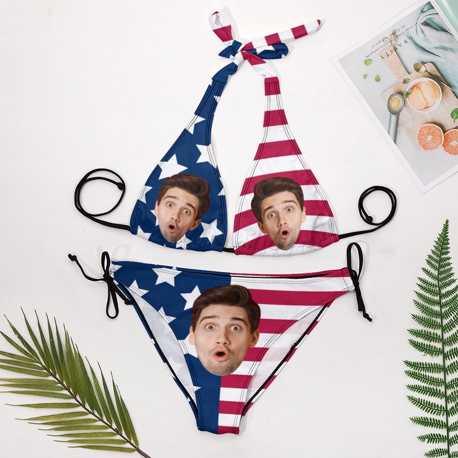 Custom Face Flag String Bikini-WEPRINTME-7