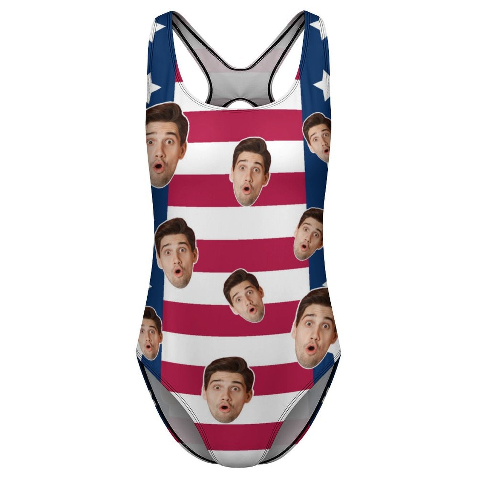 Custom Face Flag Women's One-Piece Swimsuit-WEPRINTME-14