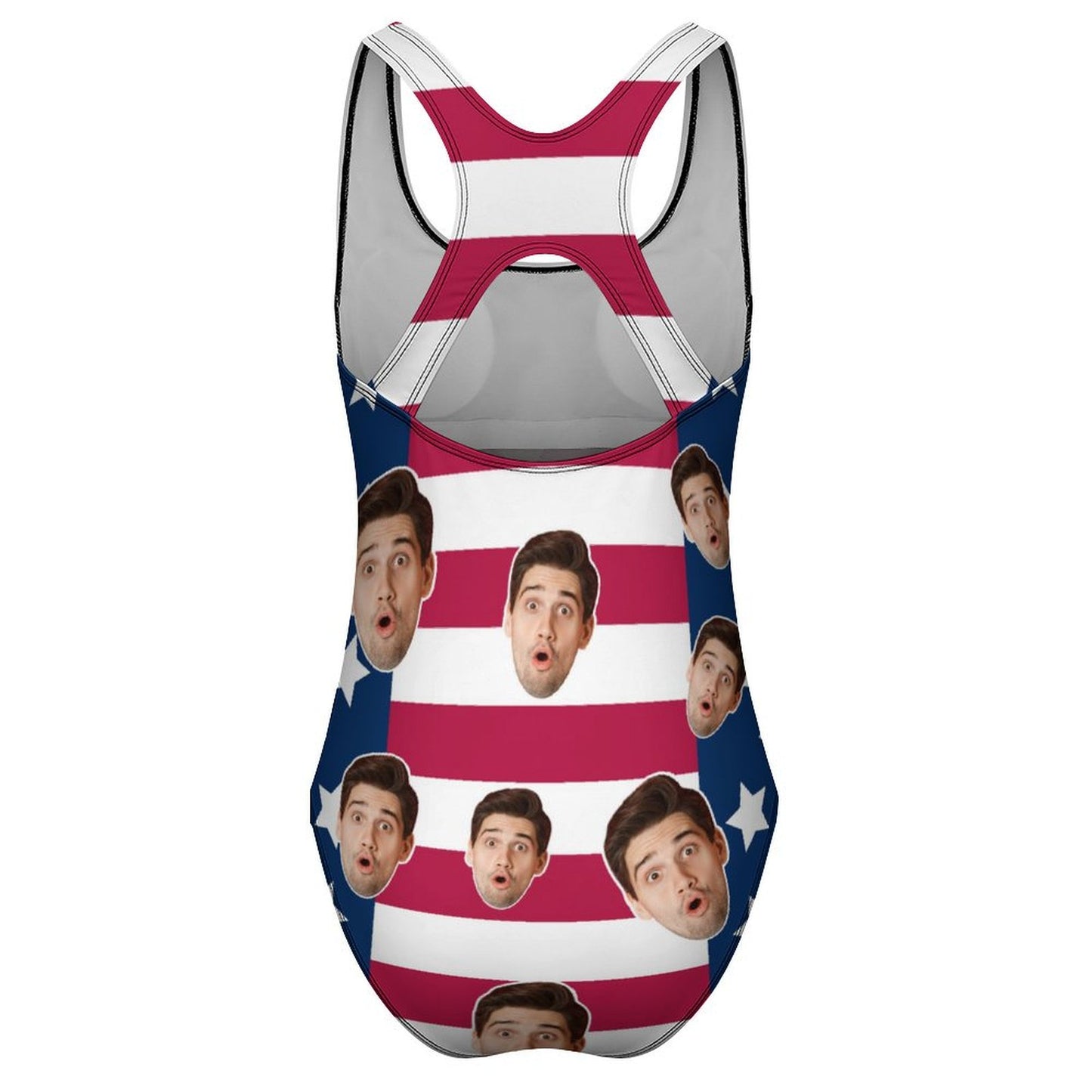 Custom Face Flag Women's One-Piece Swimsuit-WEPRINTME-15