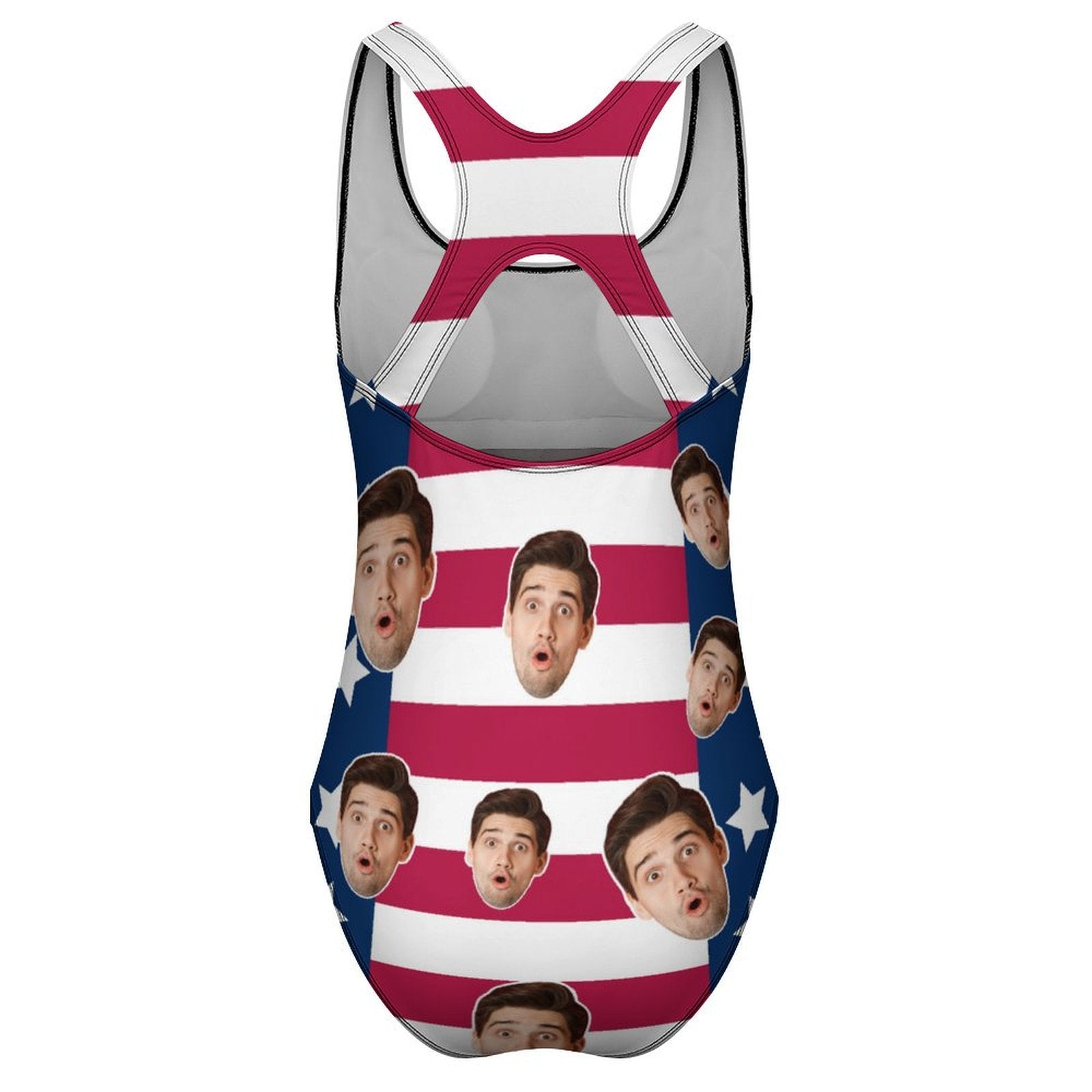 Custom Face Flag Women's One-Piece Swimsuit-WEPRINTME-15