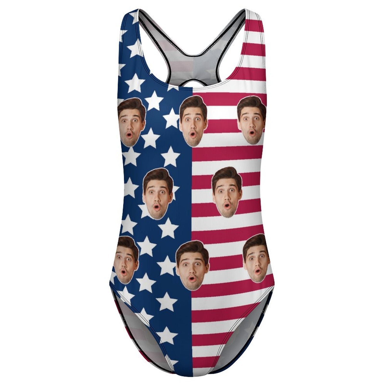 Custom Face Flag Women's One-Piece Swimsuit-WEPRINTME-5