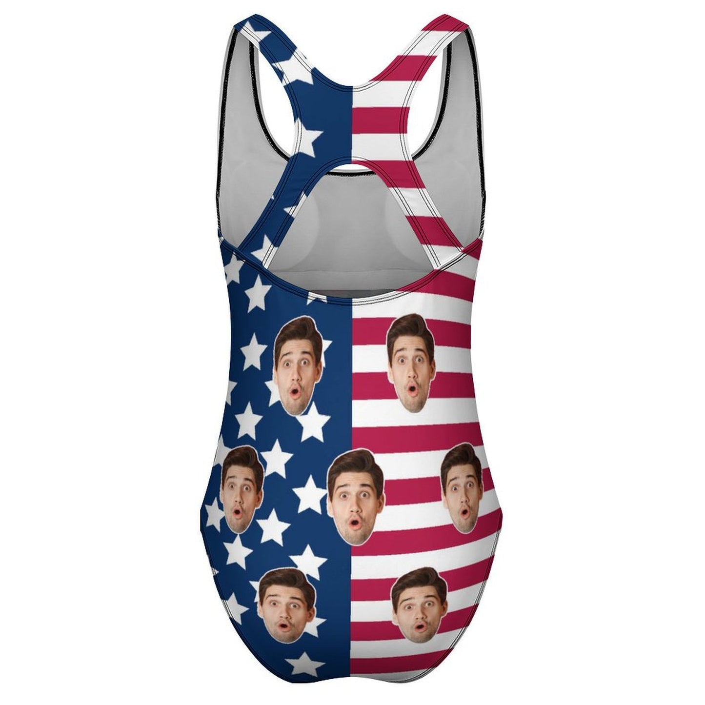Custom Face Flag Women's One-Piece Swimsuit-WEPRINTME-6