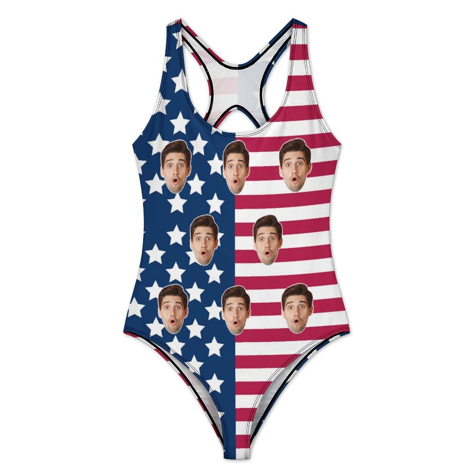 Custom Face Flag Women's One-Piece Swimsuit-WEPRINTME-7