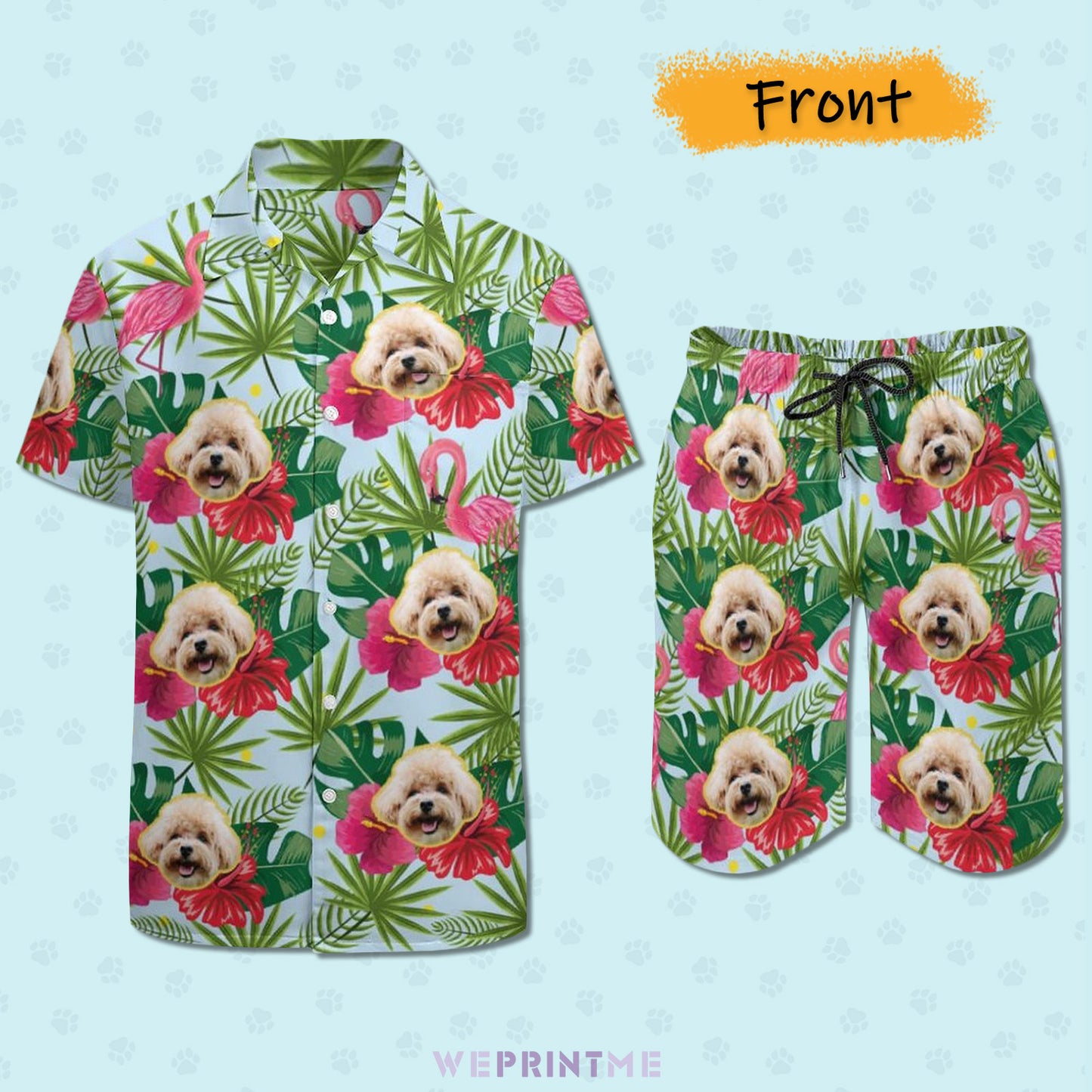Custom Face Hawaiian Men's Beach Suit-WEPRINTME-3