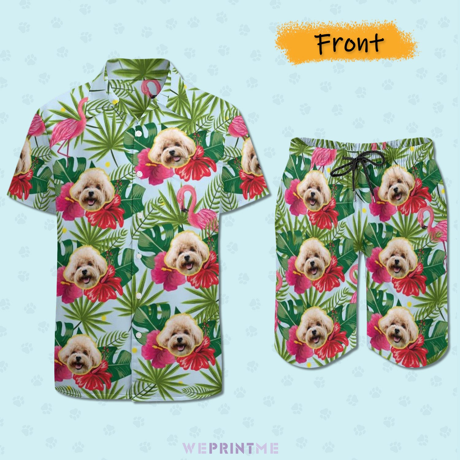 Custom Face Hawaiian Men's Beach Suit-WEPRINTME-3
