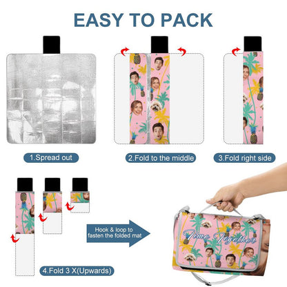 Custom Face Hawaiian Square Picnic Mat-WEPRINTME-4