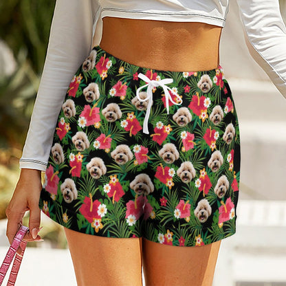 Custom Face Hawaiian Style Women's Shorts-WEPRINTME-10