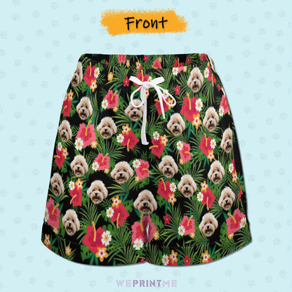 Custom Face Hawaiian Style Women's Shorts-WEPRINTME-12