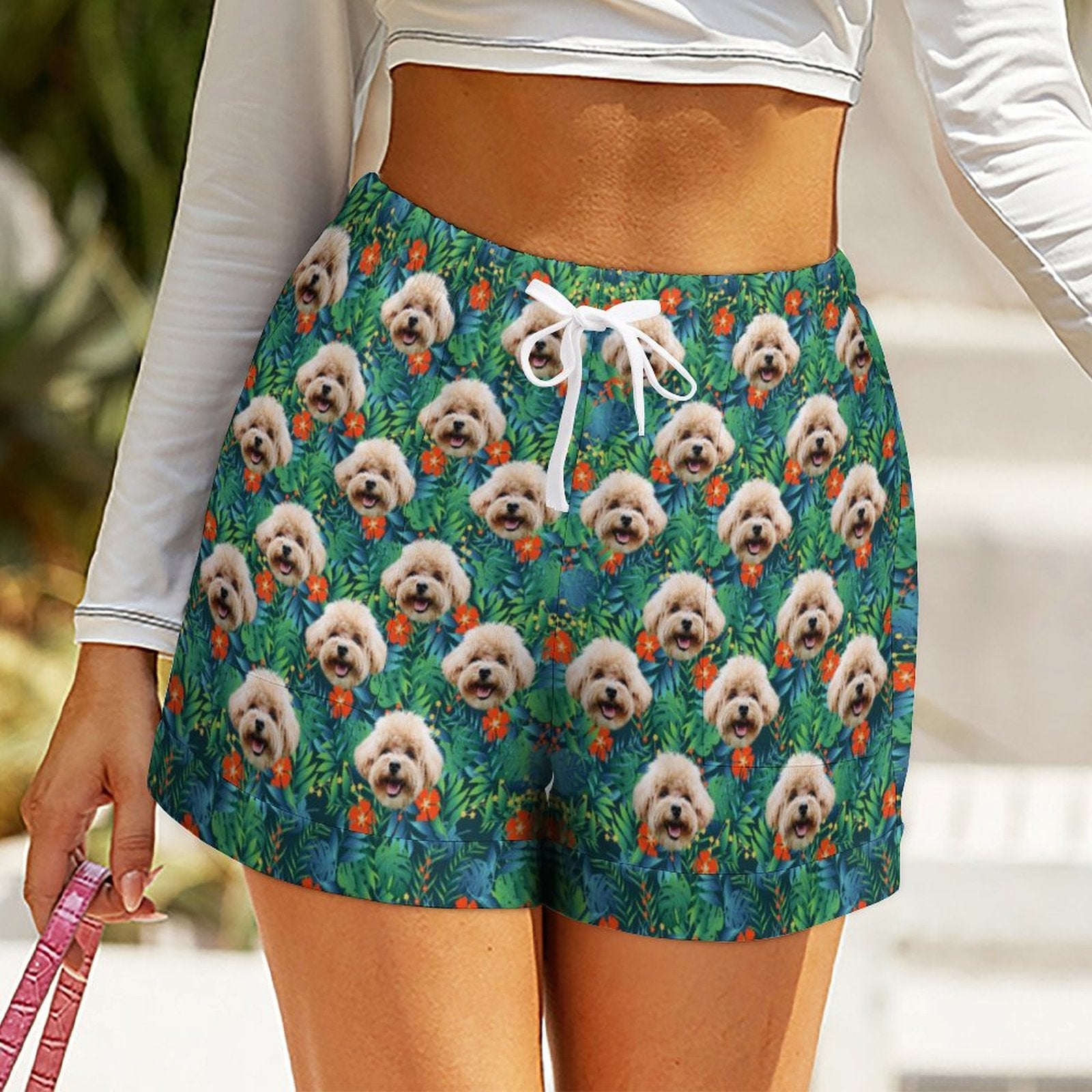 Custom Face Hawaiian Style Women's Shorts-WEPRINTME-15