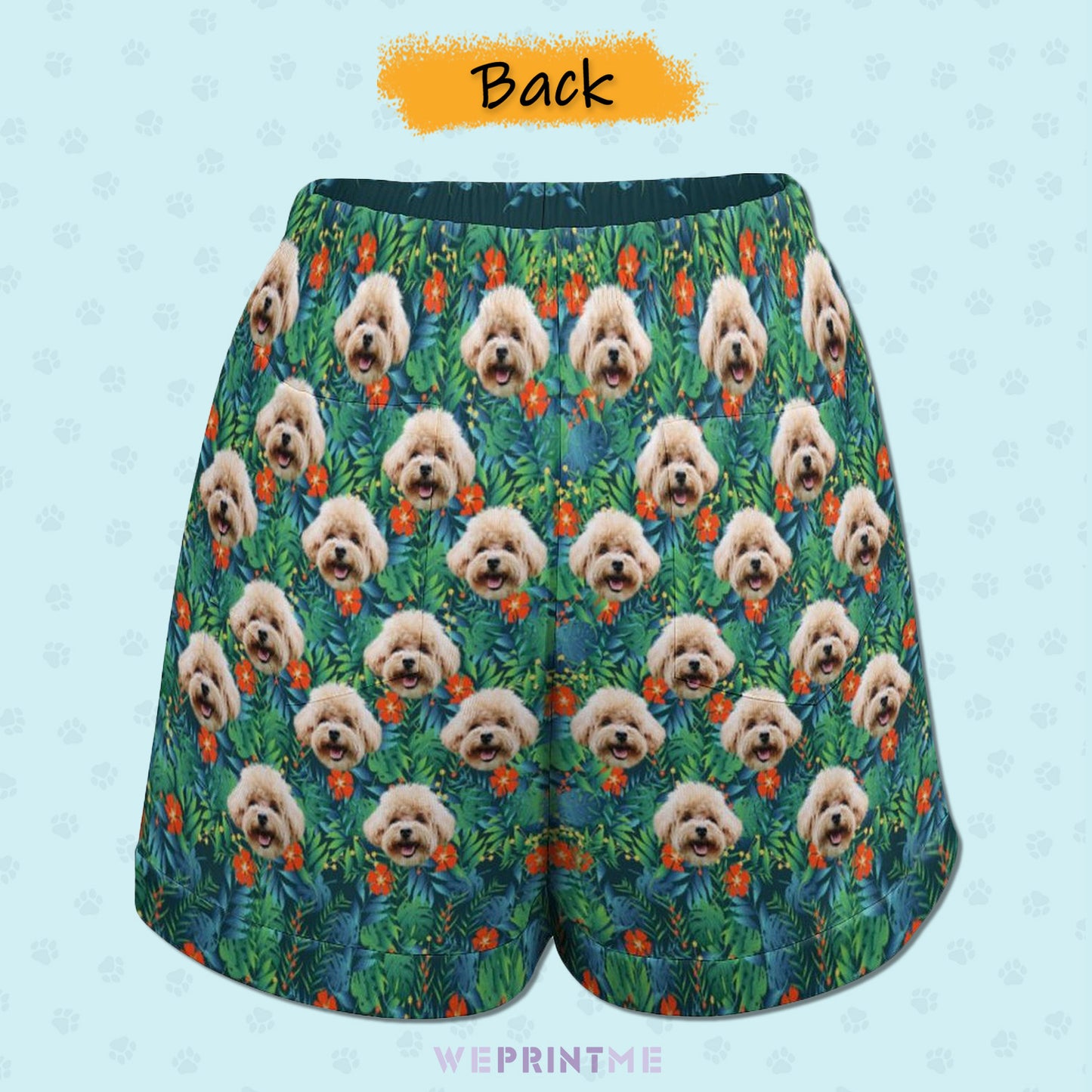 Custom Face Hawaiian Style Women's Shorts-WEPRINTME-16