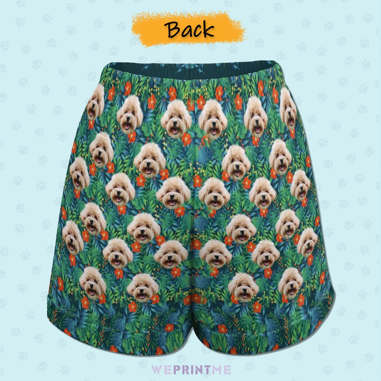 Custom Face Hawaiian Style Women's Shorts-WEPRINTME-16