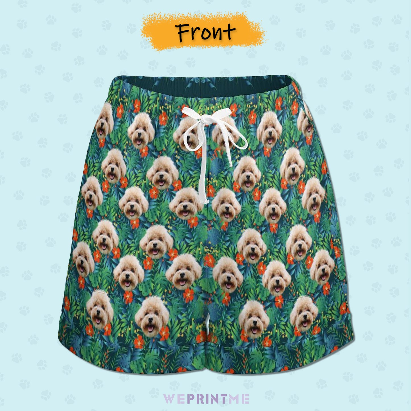 Custom Face Hawaiian Style Women's Shorts-WEPRINTME-17