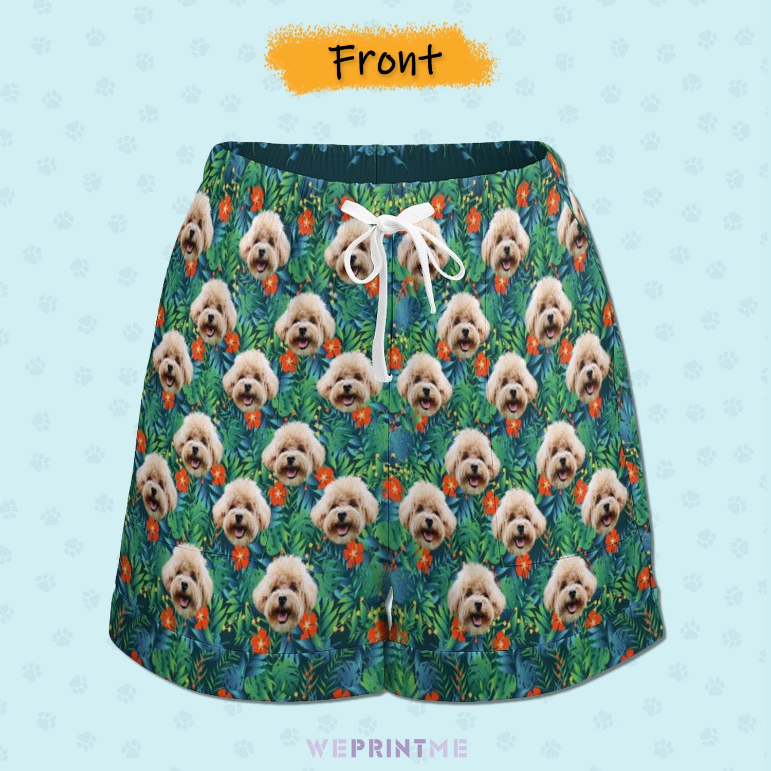 Custom Face Hawaiian Style Women's Shorts-WEPRINTME-17