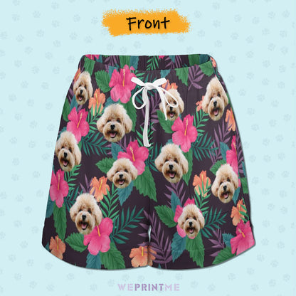 Custom Face Hawaiian Style Women's Shorts-WEPRINTME-3