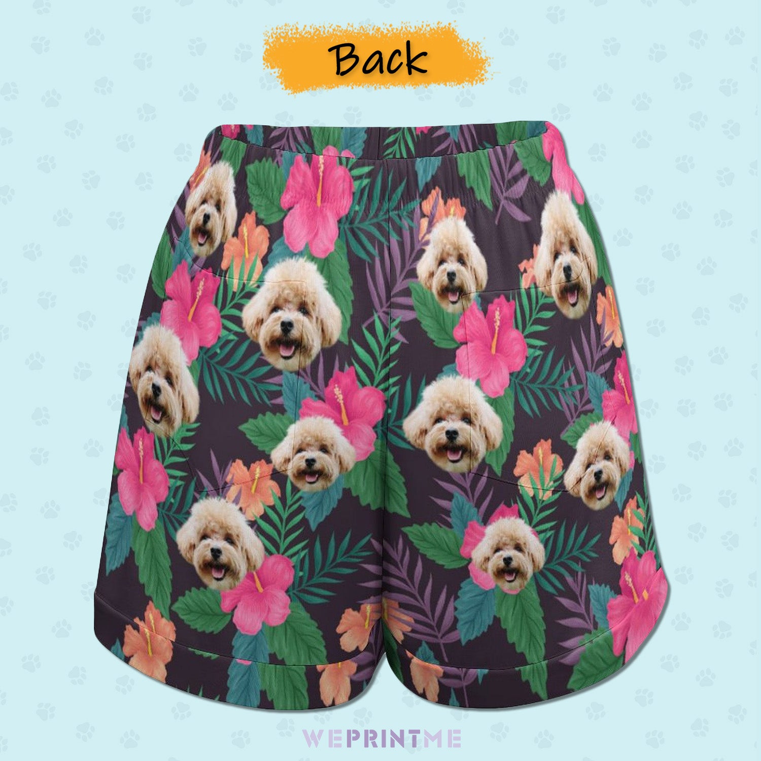 Custom Face Hawaiian Style Women's Shorts-WEPRINTME-4