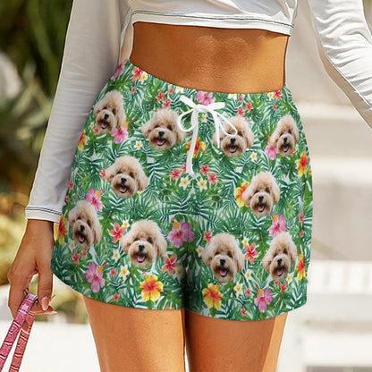Custom Face Hawaiian Style Women's Shorts-WEPRINTME-6