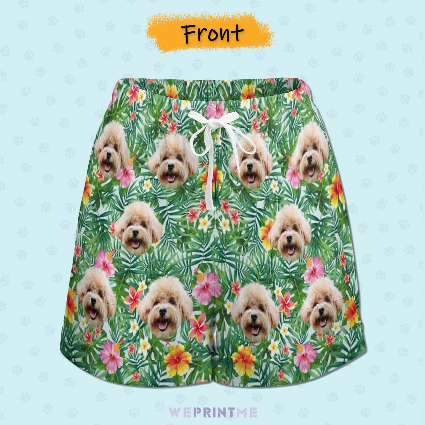 Custom Face Hawaiian Style Women's Shorts-WEPRINTME-7