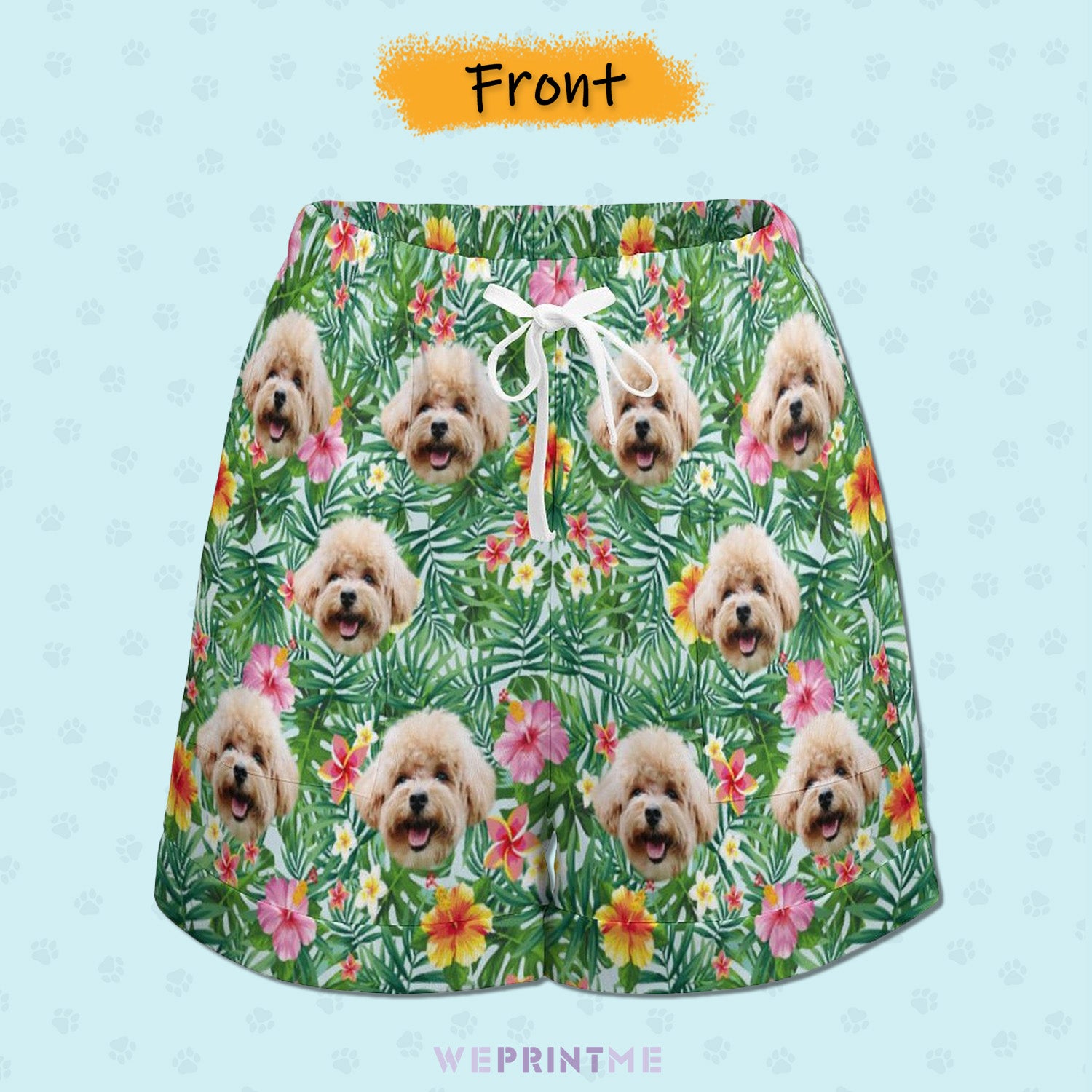 Custom Face Hawaiian Style Women's Shorts-WEPRINTME-7