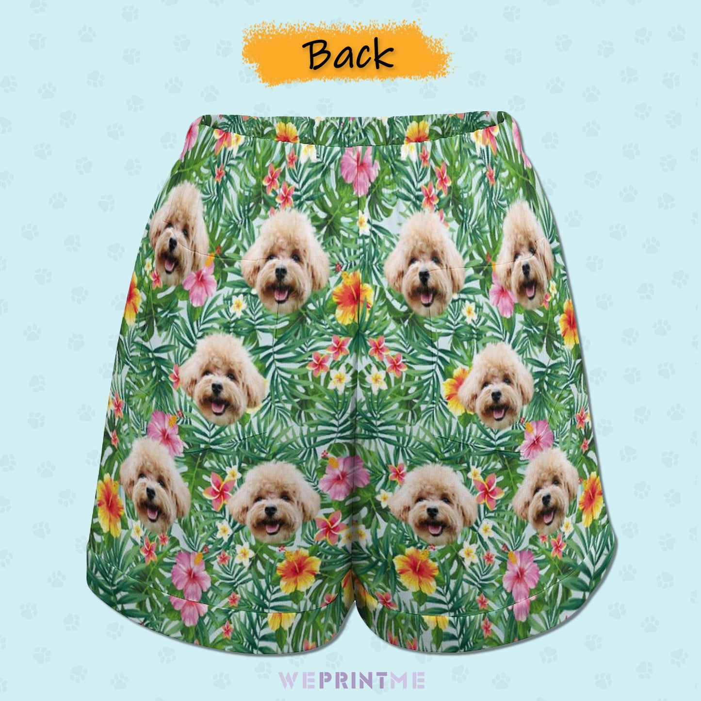Custom Face Hawaiian Style Women's Shorts-WEPRINTME-8