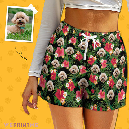 Custom Face Hawaiian Style Women's Shorts-WEPRINTME-9