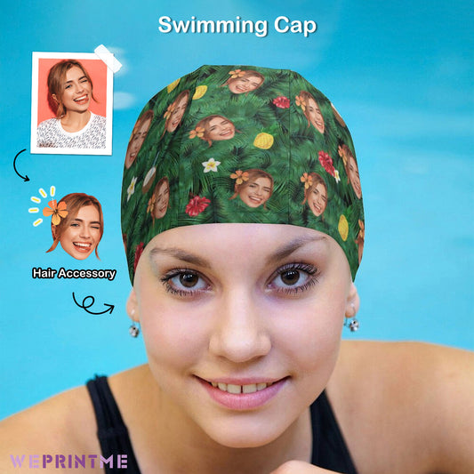 Custom Face Hawaiian Swimming Cap-WEPRINTME-1
