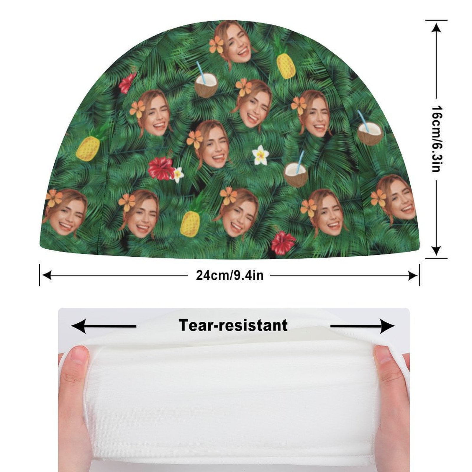 Custom Face Hawaiian Swimming Cap-WEPRINTME-4