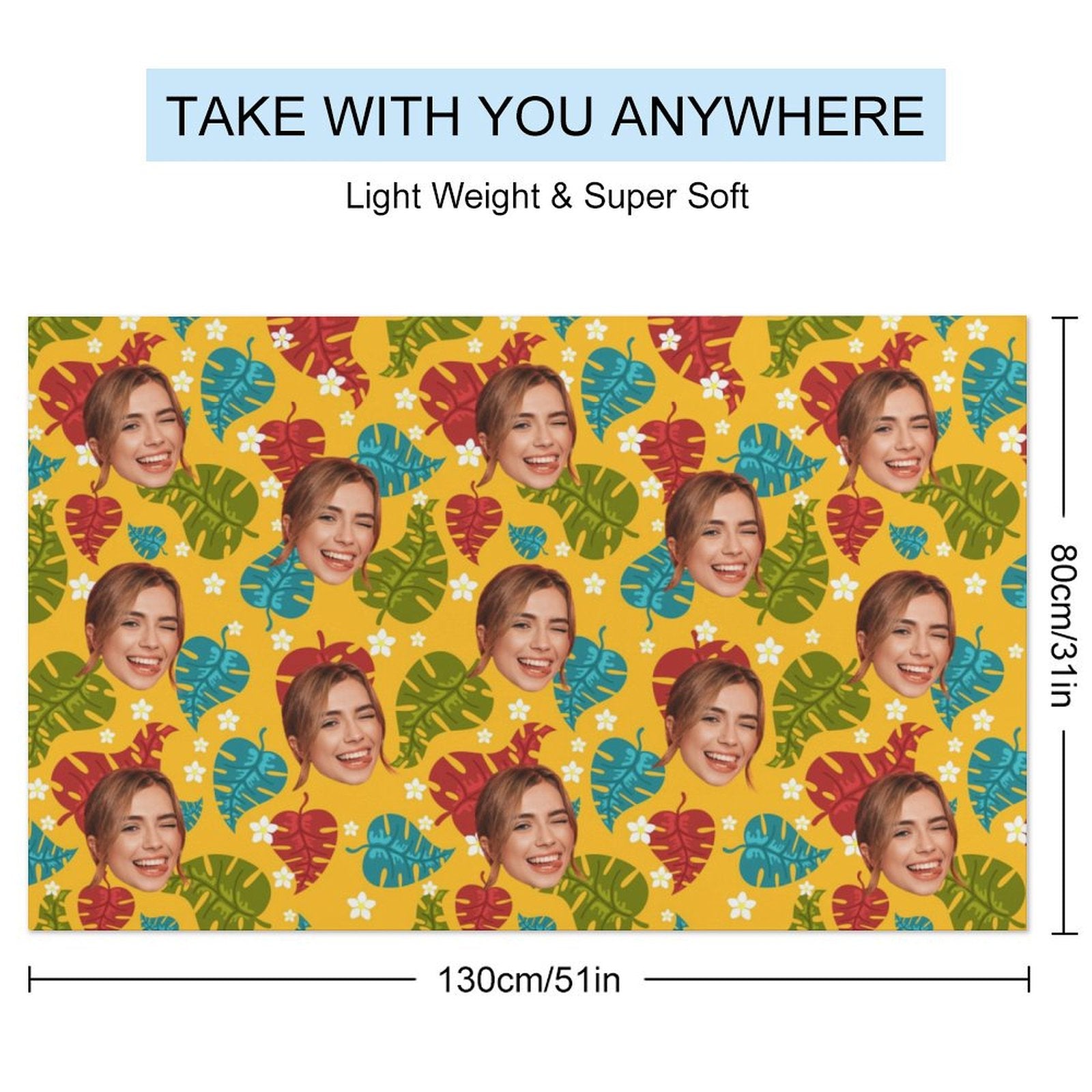Custom Face Leaves Beach Towel-WEPRINTME-5