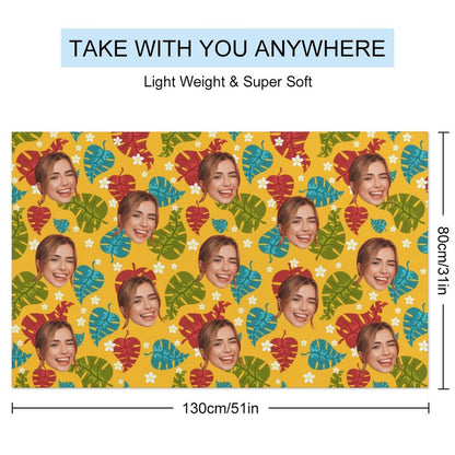 Custom Face Leaves Beach Towel-WEPRINTME-5