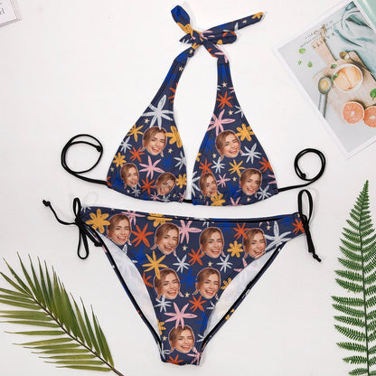 Custom Face Leaves Plus Size Swimwear-WEPRINTME-4