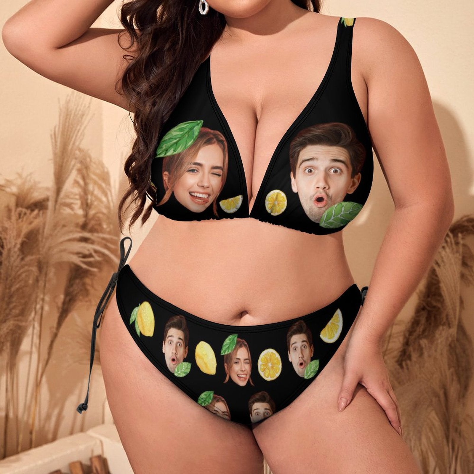 Custom Face Lemon Plus Size Swimwear-WEPRINTME-2