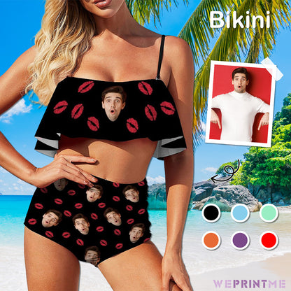 Custom Face Lips Ruffle Bikini-WEPRINTME-1