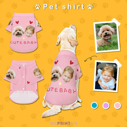 Custom Face Pet Shirt Cute Baby Pet Costume-WEPRINTME-1