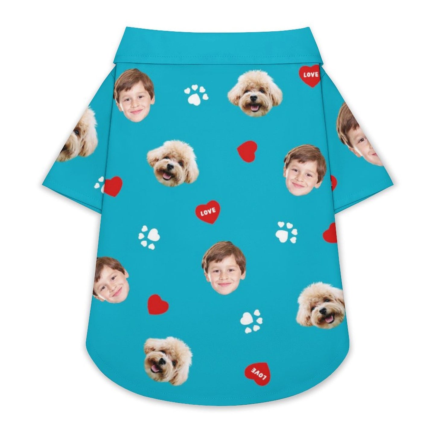 Custom Face Pet Shirt Heart Paws Pet Costume-WEPRINTME-2