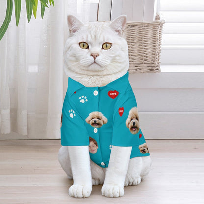 Custom Face Pet Shirt Heart Paws Pet Costume-WEPRINTME-4