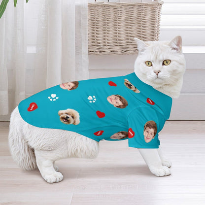 Custom Face Pet Shirt Heart Paws Pet Costume-WEPRINTME-5