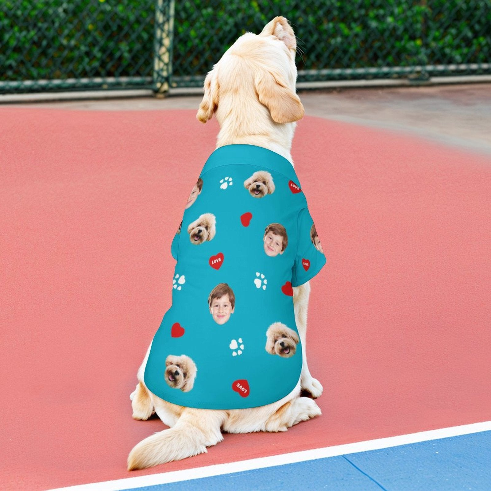 Custom Face Pet Shirt Heart Paws Pet Costume-WEPRINTME-6